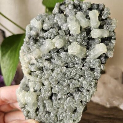 Raw Green Prehnite Crystal Cluster: Natural Moroccan Specimen, Lucid Dreaming