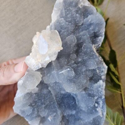 Quality Apophyllite on Blue Chalcedony Cluster: Nasik, India Crystal, Home Decor