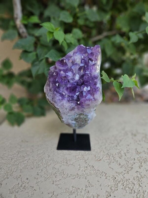 Large Amethyst Cluster on Iron Stand: Statement Crystal Decor, Quality Crystals, Purple Home Decor - Image 2