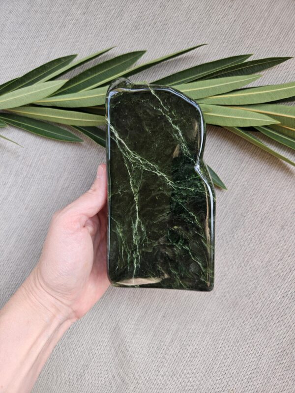 Polished Nephrite Jade Freeform: Green Stone for Luck - Image 2