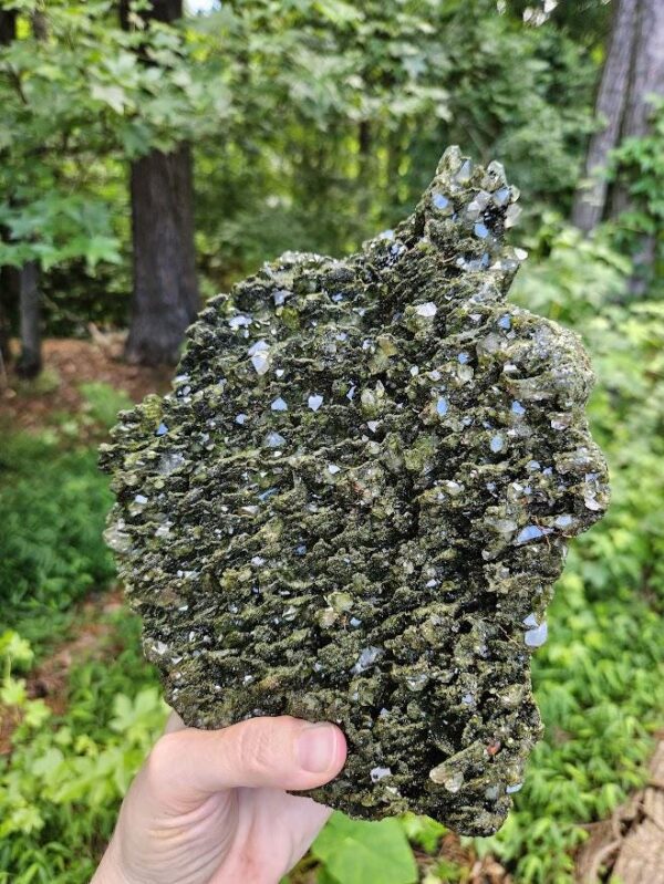 XL Forest Quartz Crystal Cluster: Raw Epidote & Clear Quartz, 8.5", Quality Crystals - Image 8