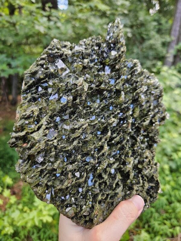 XL Forest Quartz Crystal Cluster: Raw Epidote & Clear Quartz, 8.5", Quality Crystals - Image 5