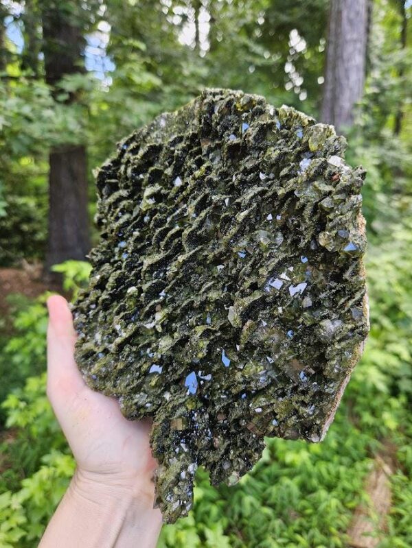 XL Forest Quartz Crystal Cluster: Raw Epidote & Clear Quartz, 8.5", Quality Crystals - Image 2