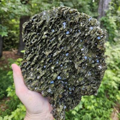 XL Forest Quartz Crystal Cluster: Raw Epidote & Clear Quartz, 8.5", Quality Crystals
