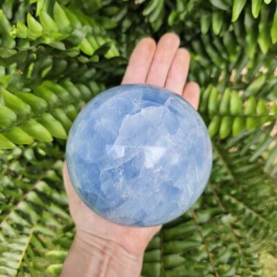 Polished Blue Calcite Sphere: Madagascar Crystal, 2lb 6oz, Quality Calcite