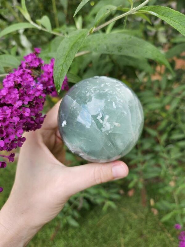 Quality Rainbow Fluorite Sphere: Polished Crystal Home Decor, 3-inch - Image 10