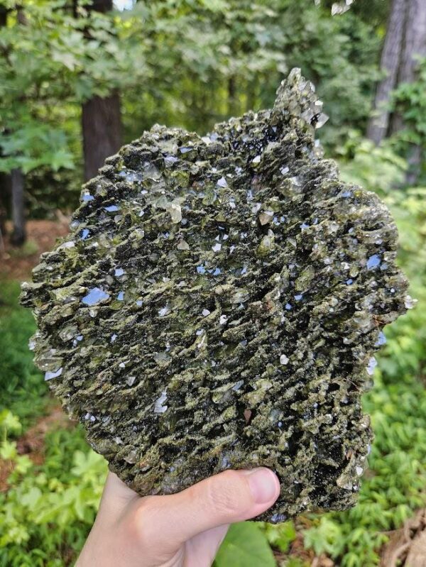 XL Forest Quartz Crystal Cluster: Raw Epidote & Clear Quartz, 8.5", Quality Crystals - Image 7
