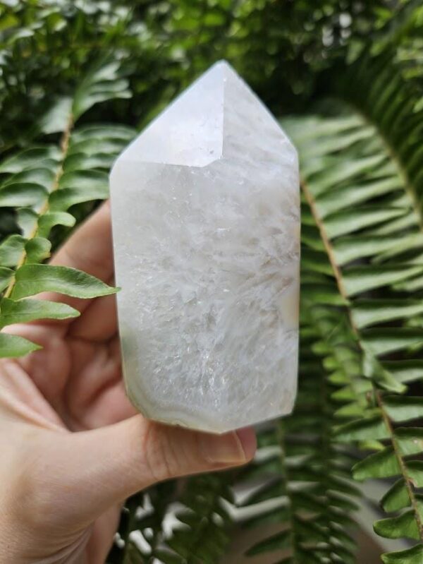 Druzy Agate Tower: Raw & Polished Crystal Point, Brazilian Crystals - Image 5