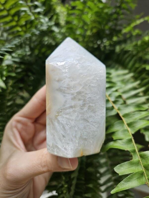 Druzy Agate Tower: Raw & Polished Crystal Point, Brazilian Crystals - Image 7