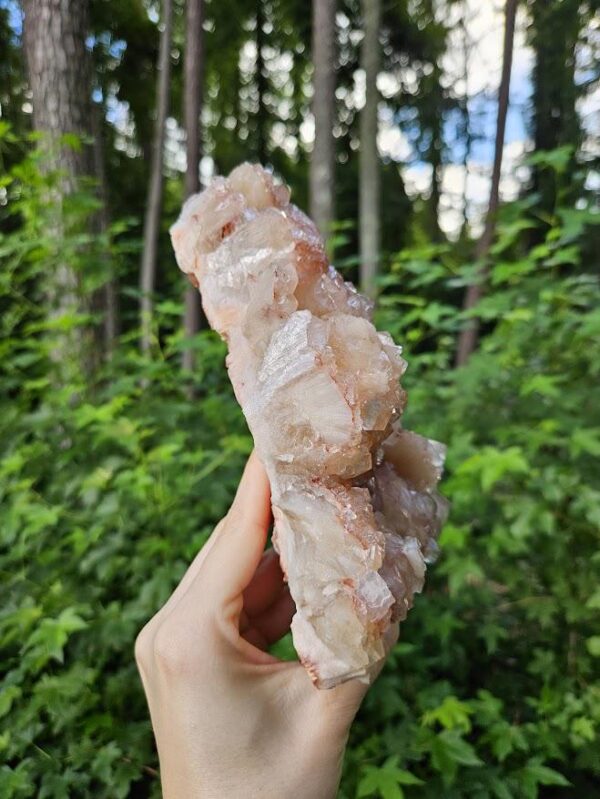 Rare! Quality Peach Stilbite Apophyllite Crystal Cluster: Red Hematite, Nashik, India - Image 7