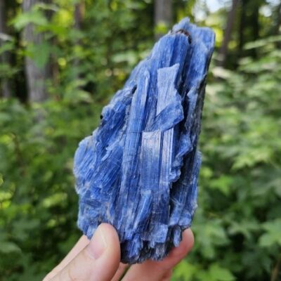 Raw Blue Kyanite in Quartz Specimen: Natural Crystal Cluster