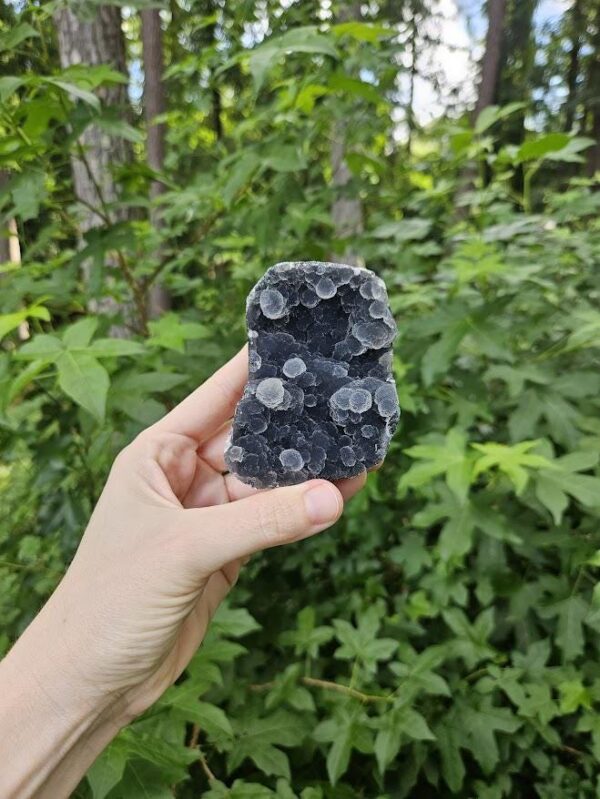 Quality Botryoidal Chalcedony Cluster: Blue Gray Black Crystal Home Decor, Nashik, India - Image 9
