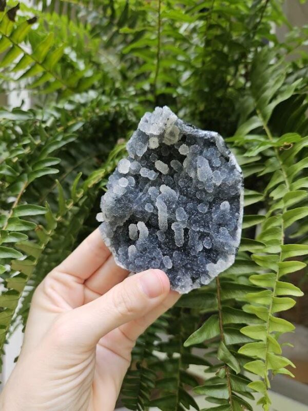 Quality Blue Chalcedony Cluster: Natural Gray-Blue Crystal, Nasik India - Image 9