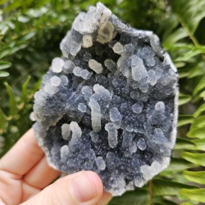 Quality Blue Chalcedony Cluster: Natural Gray-Blue Crystal, Nasik India