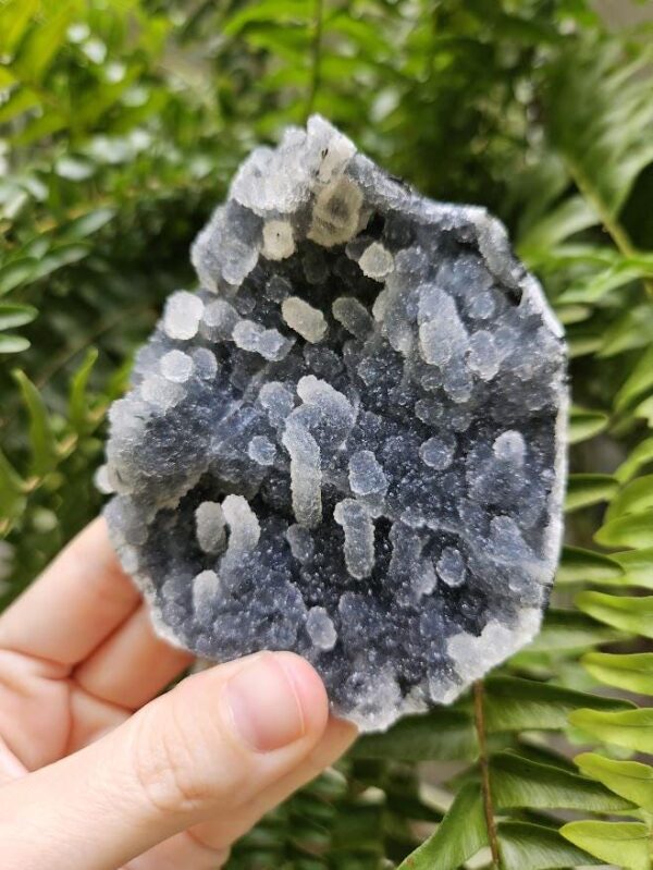 Quality Blue Chalcedony Cluster: Natural Gray-Blue Crystal, Nasik India