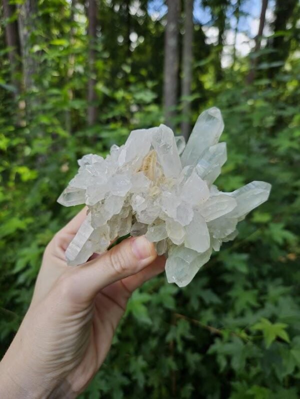 Large Turkish Quartz Crystal Cluster: Raw Epidote & Clear Quartz - Image 3