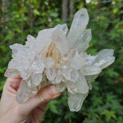 Large Turkish Quartz Crystal Cluster: Raw Epidote & Clear Quartz