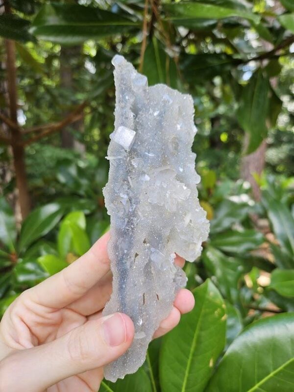 Rare! Quality Blue Chalcedony Apophyllite Specimen: Druzy Crystal from Nashik, India - Image 9