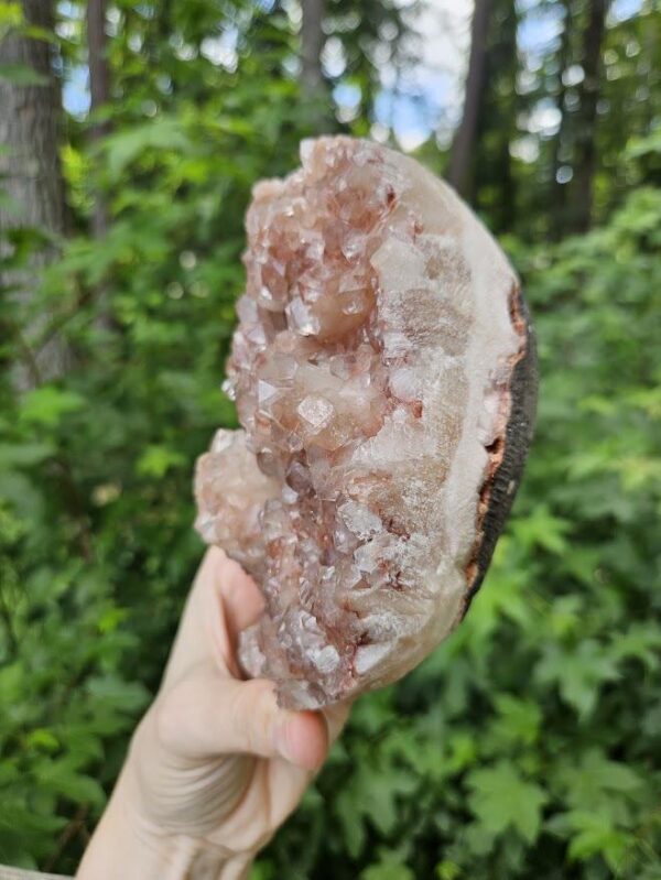 Rare! Quality Peach Stilbite Apophyllite Crystal Cluster: Raw Red Hematite Crystal, Nashik, India - Image 5