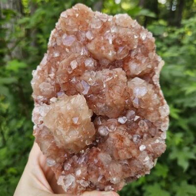 Rare! Quality Peach Stilbite Apophyllite Crystal Cluster: Raw Red Hematite Crystal, Nashik, India