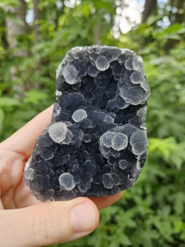 Quality Botryoidal Chalcedony Cluster: Blue Gray Black Crystal Home Decor, Nashik, India - Image 8