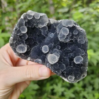 Quality Botryoidal Chalcedony Cluster: Blue Gray Black Crystal Home Decor, Nashik, India