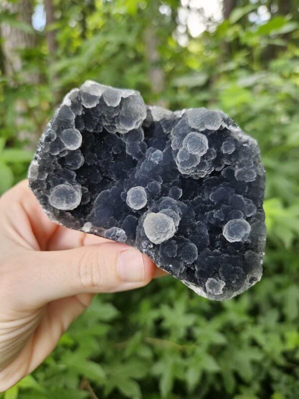 Quality Botryoidal Chalcedony Cluster: Blue Gray Black Crystal Home Decor, Nashik, India