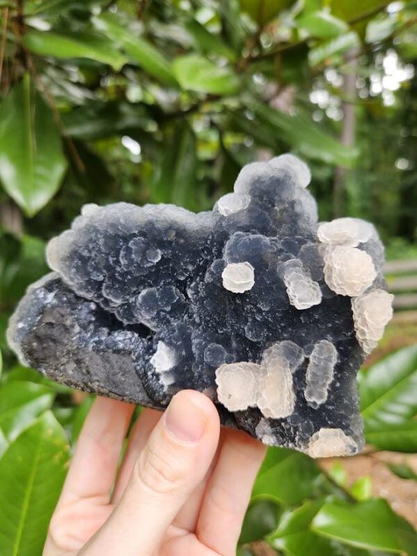 Quality Blue Chalcedony Cluster: Natural Gray-Blue Crystal, India - Image 3