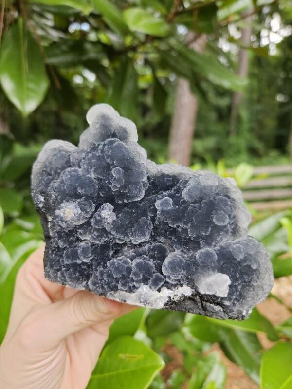 Quality Blue Chalcedony Cluster: Natural Gray-Blue Crystal, India - Image 6