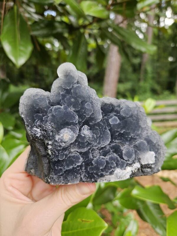 Quality Blue Chalcedony Cluster: Natural Gray-Blue Crystal, India - Image 7