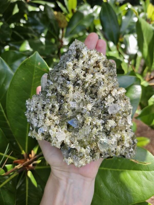 Forest Quartz Crystal Cluster: Raw Epidote & Clear Quartz from Turkey - Image 5