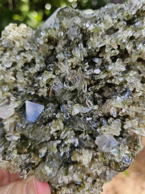 Forest Quartz Crystal Cluster: Raw Epidote & Clear Quartz from Turkey - Image 7