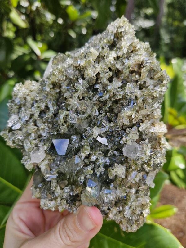 Forest Quartz Crystal Cluster: Raw Epidote & Clear Quartz from Turkey - Image 2