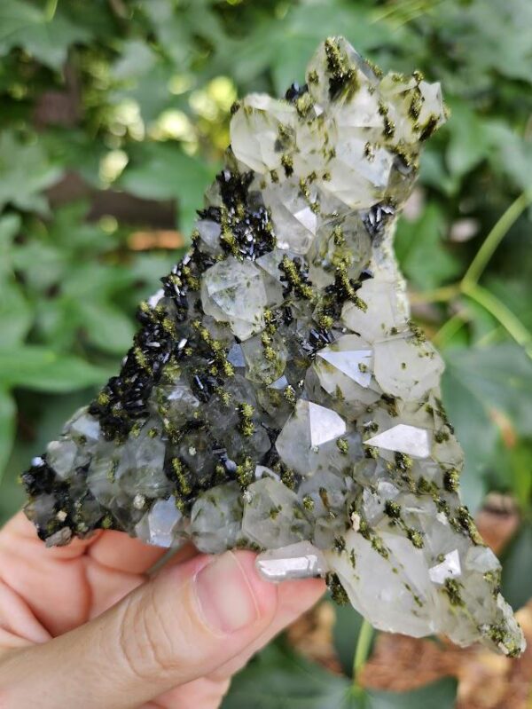 Raw Epidote and Clear Quartz Cluster: Turkish Forest Quartz Crystal, Quality Crystals - Image 10