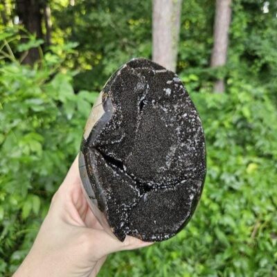 Druzy Septarian Crystal Egg: Raw & Polished Dragon Stone