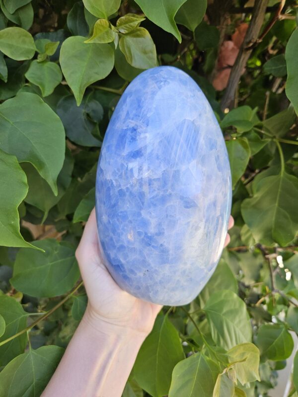 Polished Blue Calcite Freeform: Madagascar Crystal for Inner Peace, Large Calcite - Image 3