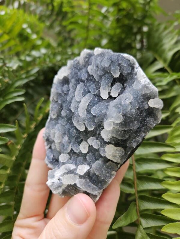 Quality Blue Chalcedony Cluster: Natural Gray-Blue Crystal, Nasik India - Image 4