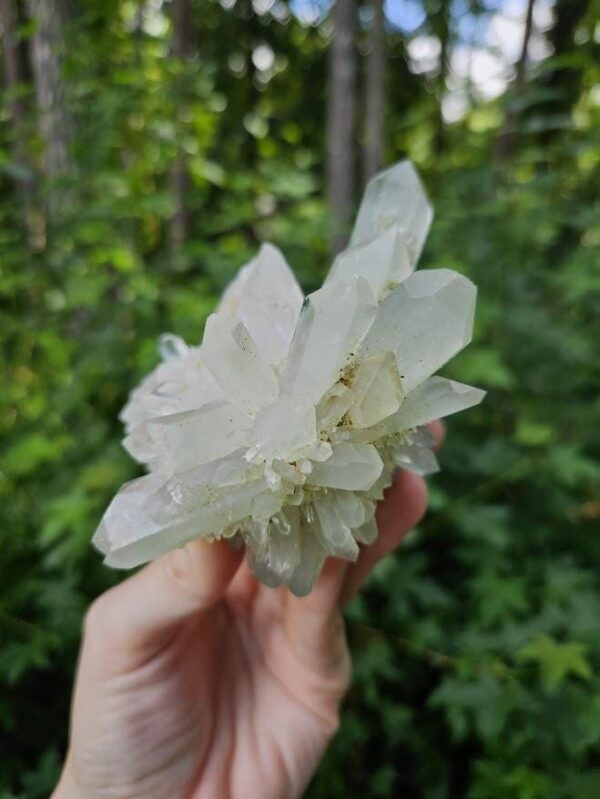 Large Turkish Quartz Crystal Cluster: Raw Epidote & Clear Quartz - Image 8