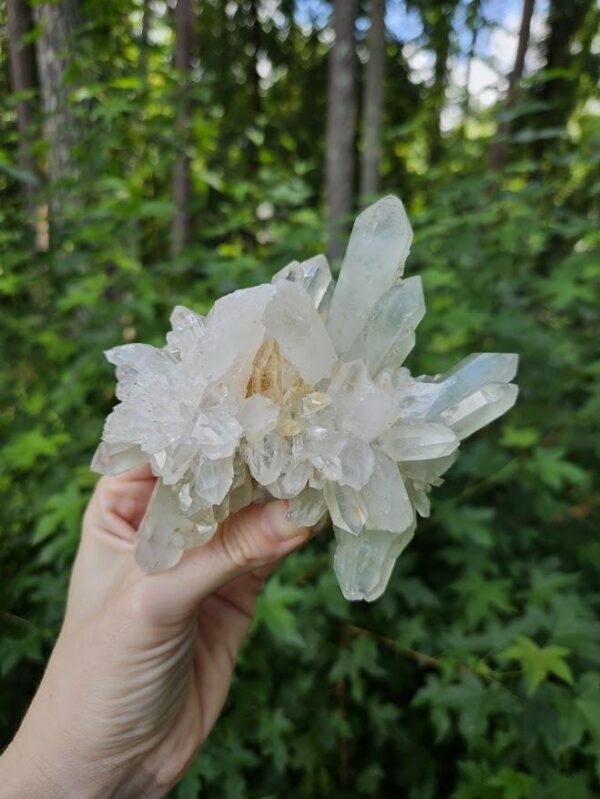 Large Turkish Quartz Crystal Cluster: Raw Epidote & Clear Quartz - Image 10