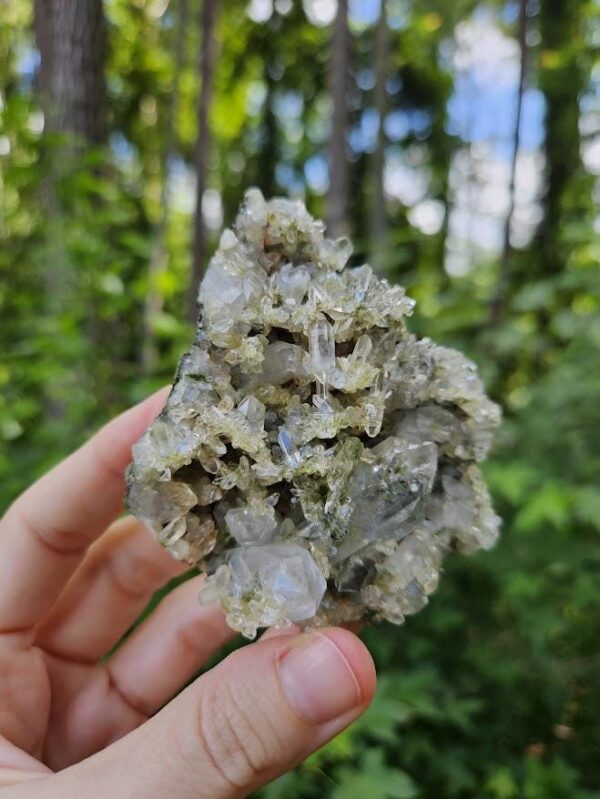 Quality Forest Quartz Crystal Cluster: Raw Epidote & Clear Quartz - Hakkari, Turkey - Image 9