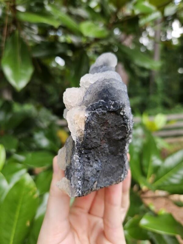 Quality Blue Chalcedony Cluster: Natural Gray-Blue Crystal, India - Image 8
