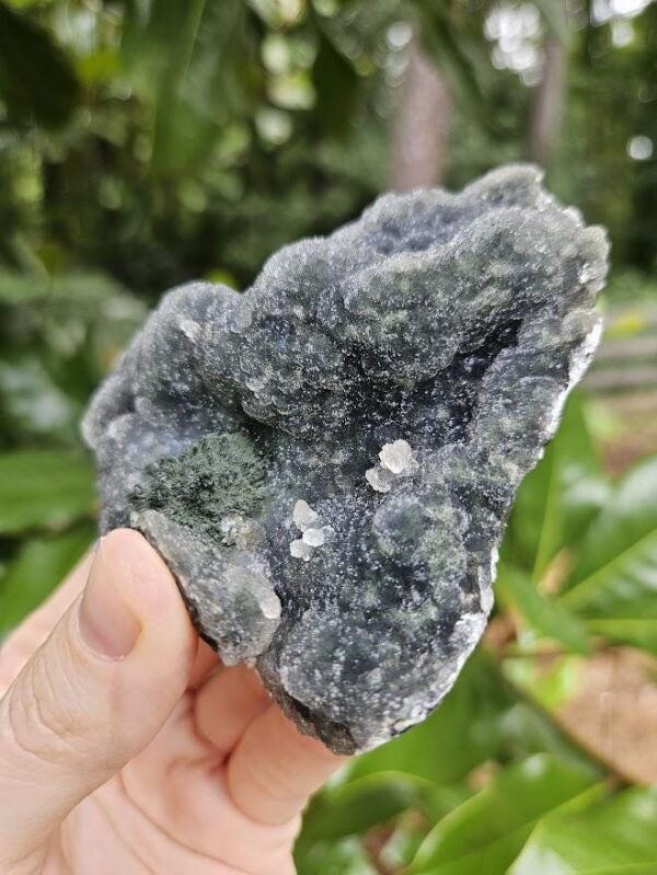 Blue Chalcedony Crystal Cluster: Natural Green Julgoldite - Image 9