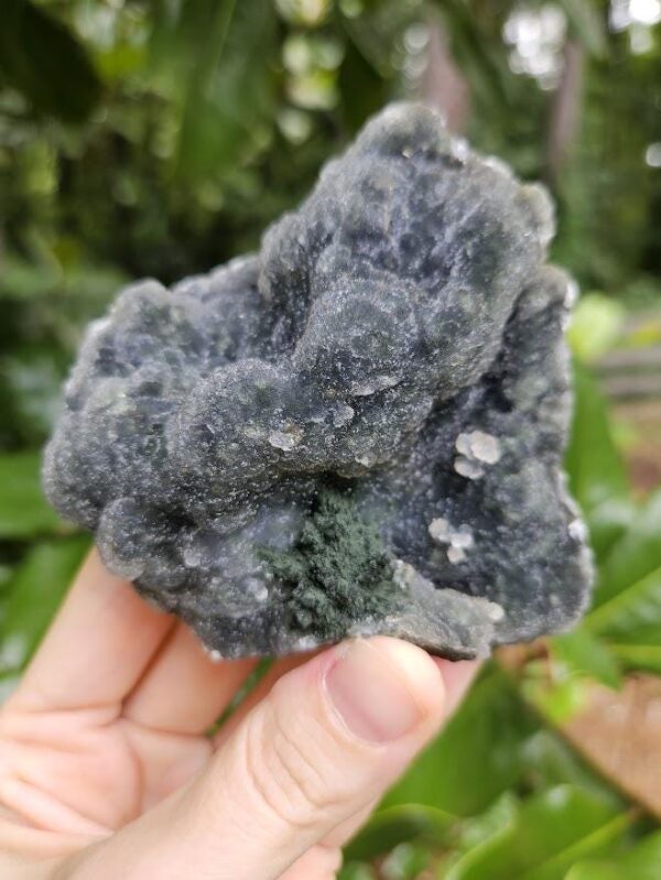 Blue Chalcedony Crystal Cluster: Natural Green Julgoldite - Image 3