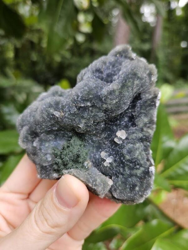 Blue Chalcedony Crystal Cluster: Natural Green Julgoldite