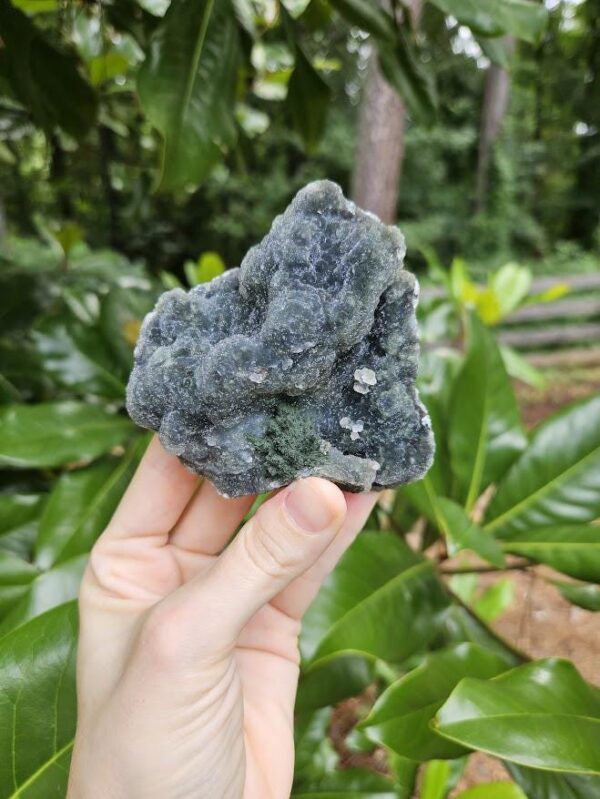 Blue Chalcedony Crystal Cluster: Natural Green Julgoldite - Image 4