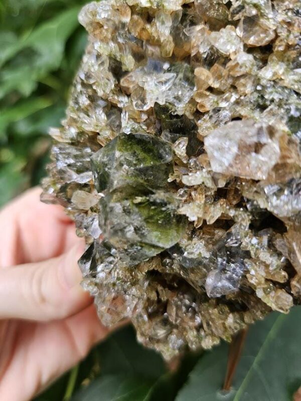 Raw Epidote Quartz Crystal Cluster: Forest Quartz from Turkey - Image 4