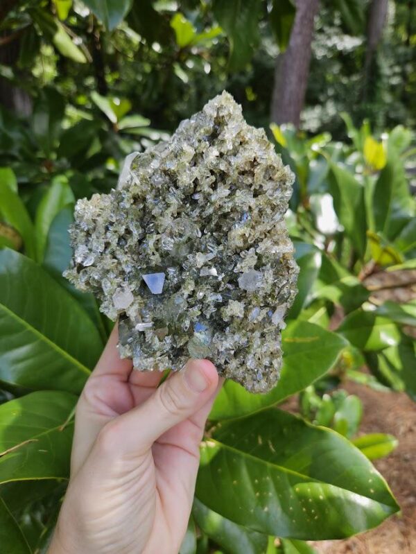 Forest Quartz Crystal Cluster: Raw Epidote & Clear Quartz from Turkey - Image 4