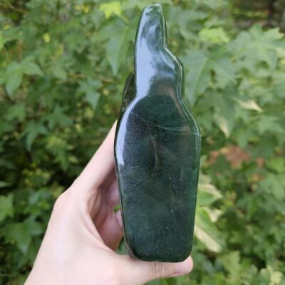 Polished Nephrite Jade Freeform: Green Stone for Luck & Harmony