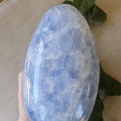 Polished Blue Calcite Freeform: Madagascar Crystal for Inner Peace, Large Calcite