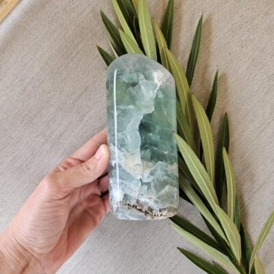Polished Green Fluorite Freeform: Home Decor Crystal, 5.5", Lucky Crystals, Quality